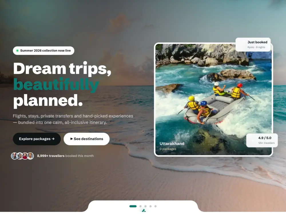 Malaysia travel website template, homepage preview