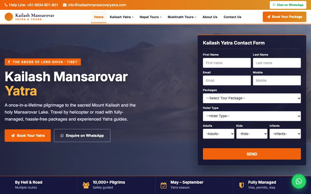 Kailash Mansarovar Yatra & Tours